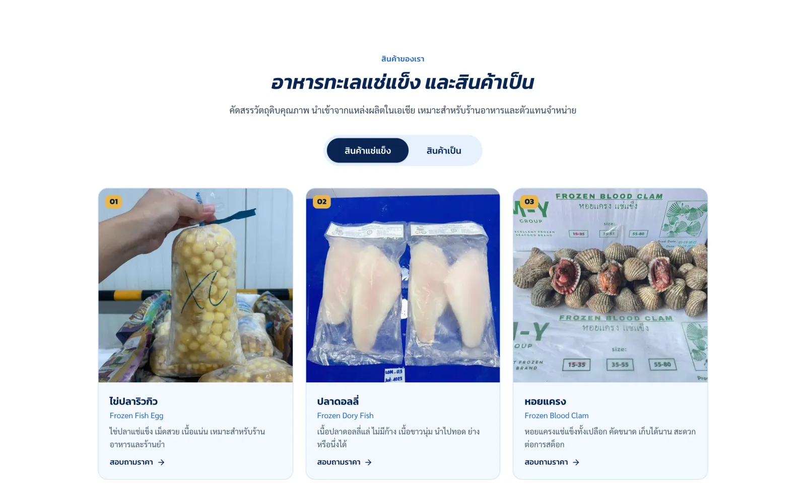 แคตตาล็อกสินค้า การ์ดรูปสินค้าพร้อมชื่อไทยและอังกฤษ